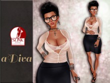 aDiva Nele Blouse Cream with & without Bra Slink Physique Applier