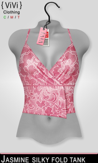 { ViVi } Jasmine - Silky Fold Tank - Pink