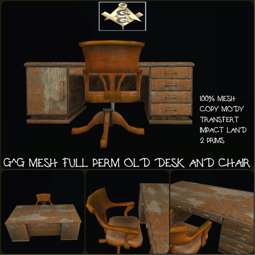 G^G MESH FULL PERM OLD DESK AND CHAIR
