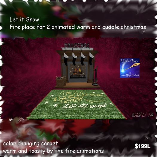 Christmas Fireplace stockings hung animated warming poses(Boxed) Rezz-faux