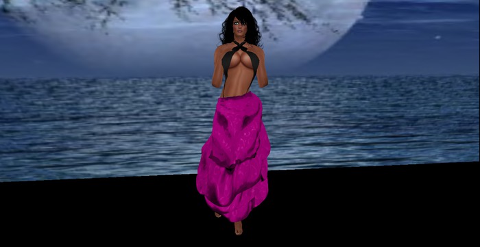 WZ  Bustle Skirt Purple 2