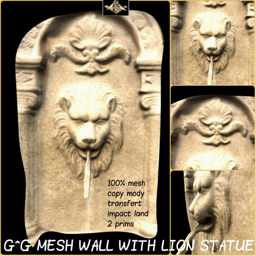 G^G MESH WALL WITH LION STATUE