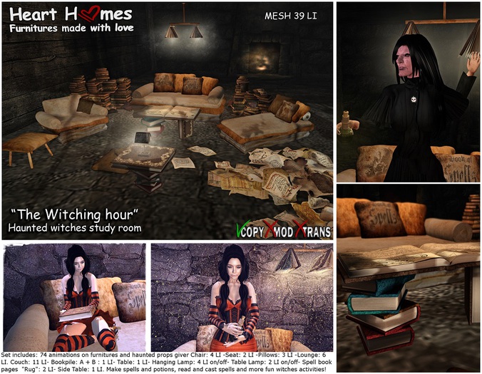The witching hour- Witches study & living room set (Boxed, copy)