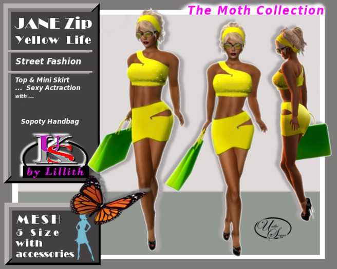 UKS by Lillith -GIFT Jane-Zip Yellow