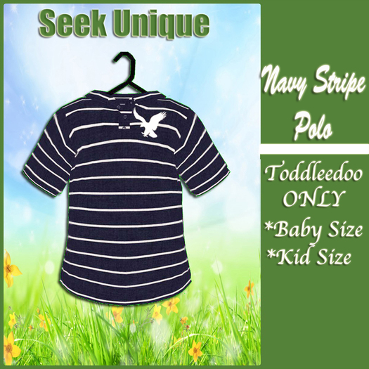 TD BLUE/WHITE STRIPE POLO SHIRT