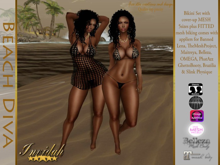 Invidah*Sanchia Outfit BLK/GOLD (Bagged WEAR or Rezz to unpack)