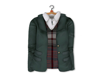 {amiable}Mesh Cotton Jacket with Check Sweater_GR