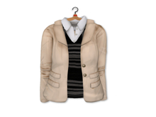 {amiable}Mesh Cotton Jacket with Check Sweater_BE