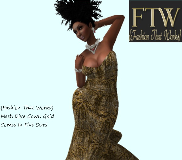 {Fashion That Works} Mesh Diva Gown Gold