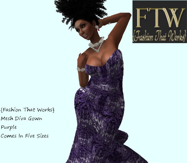 {Fashion That Works} Mesh Diva Gown Purple