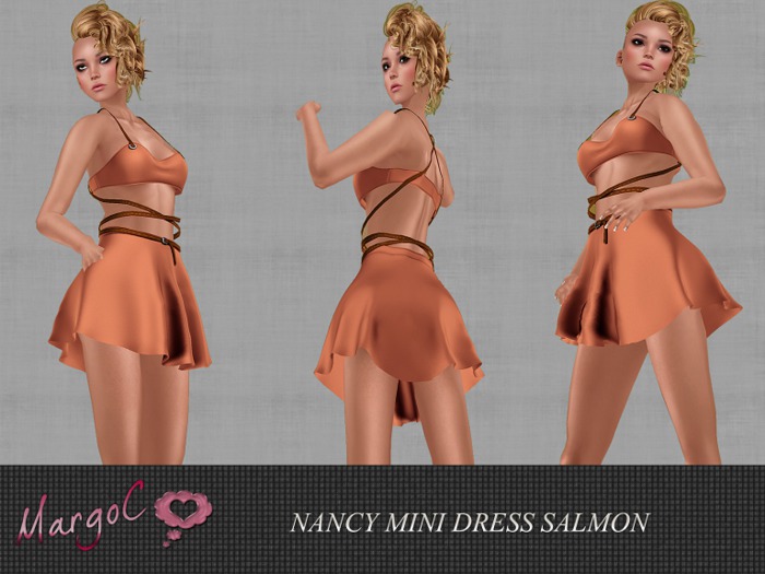 NANCY MINI DRESS SALMON - MargoC