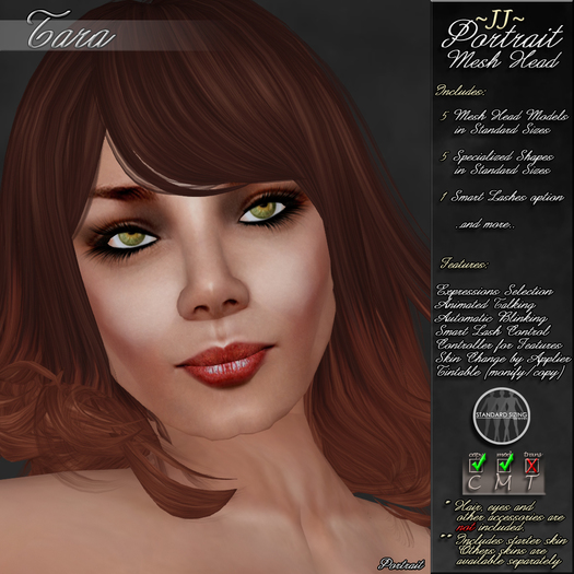 ~JJ~ Portrait Mesh Head ~ Tara