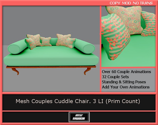 Couples Kuddle Chair-Green-Romance-Boxed