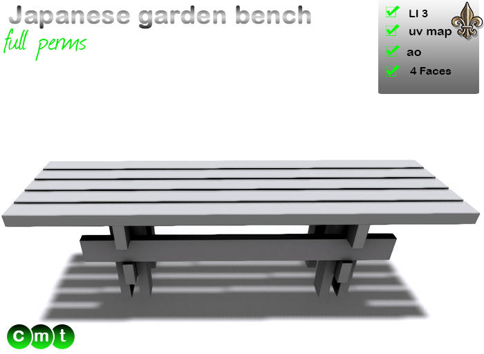 -----LS Inc. Full Perms Japanese Garden Bench----- 