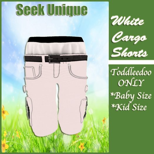 {SU} WHITE CARGO SHORTS