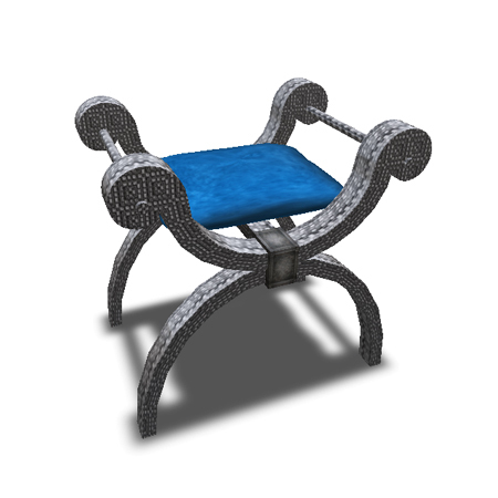Roman Silver Chair (Blue)