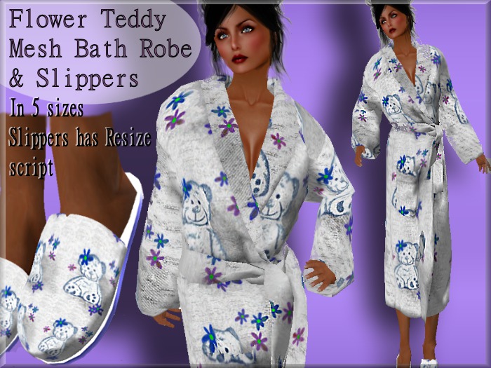 FLOWER TEDDY BATH ROBE SET