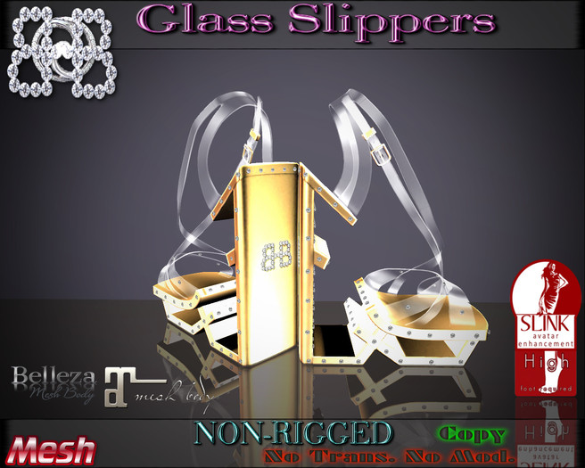 !!BHB!!  GLASS SLIPPERS SASSY GOLD(belleza, slink, maitreya)