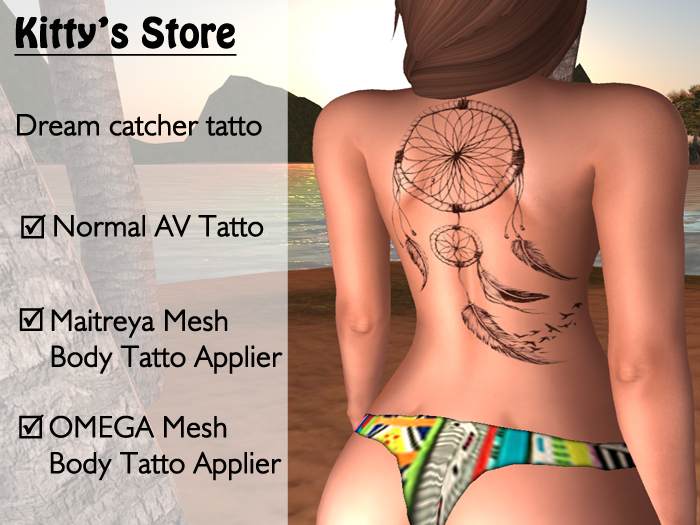! .Kitty's Store - Dream Catcher & Birds BACK TATTO