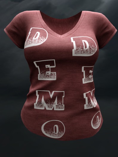 DEMO Ladies Mesh Vneck Tee