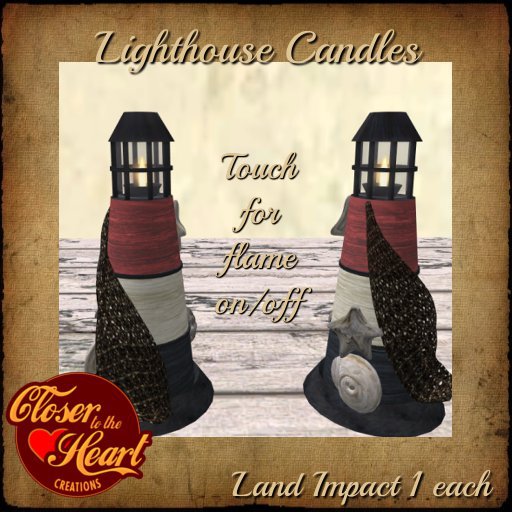 Second Life Marketplace Lighthouse Candles BOXED