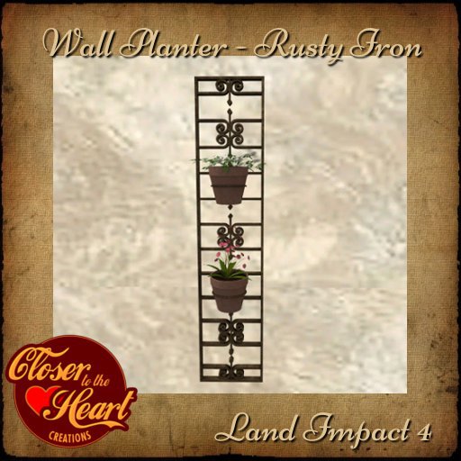 Wall Planter-Rusty Iron BOXED