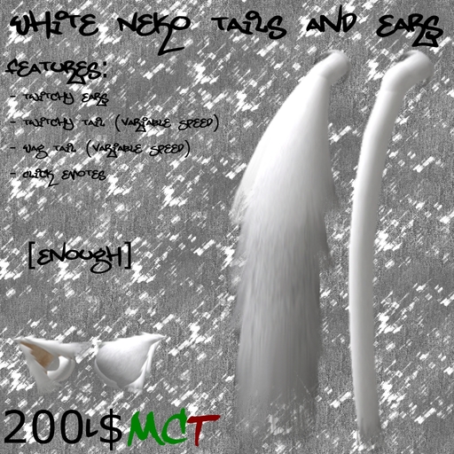 [Enough]White Neko Tails and Ears