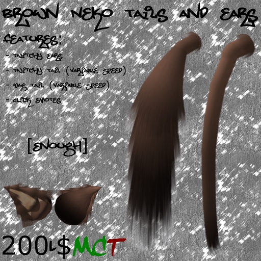 [Enough]Brown Neko Tails and Ears