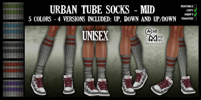 .:A&M:. Urban Tube Socks - Mid - Unisex