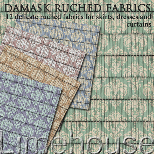 Damask ruched fabric textures