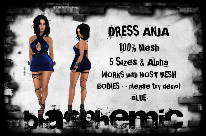 BLASPHEMIC - DRESS ANJA - BLUE - WEAR!!!
