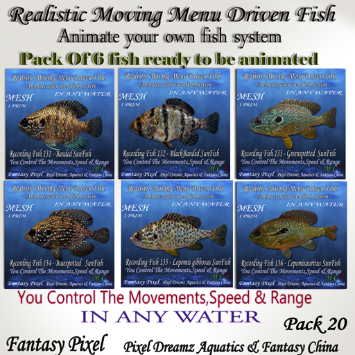  Realistic Moving Menu Driven Fish MEGA PACK 20 save 300 L 