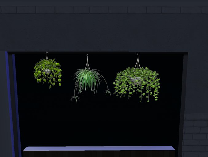 One prim -  3 Haning Plants