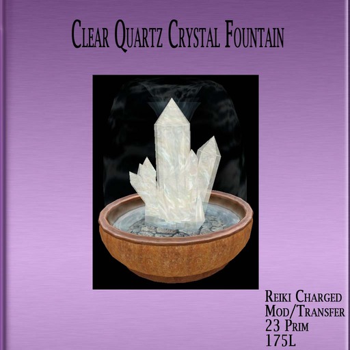 White (Clear) Quartz Crystal Fountain-Reiki Charged