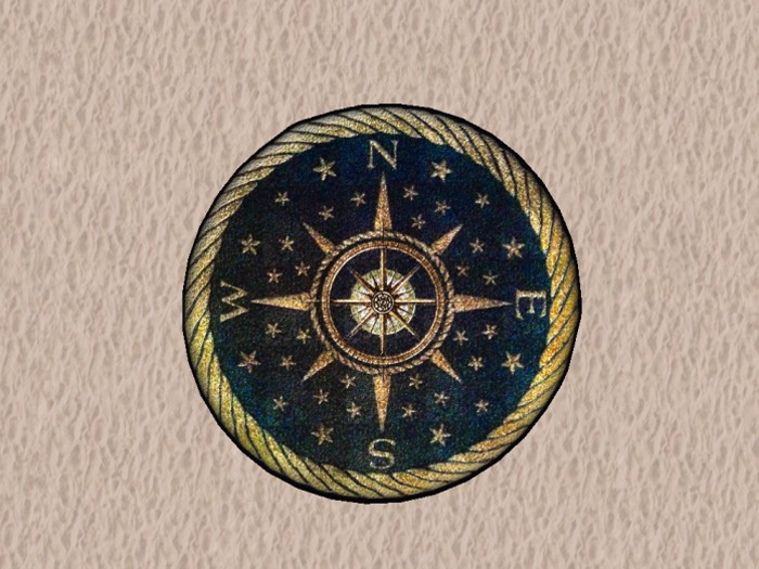 Gift -Seaweed Sonnet Nautical Compass Mesh Rug