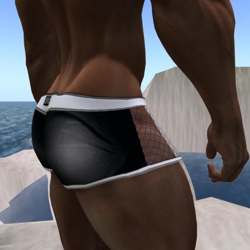  JTC Swimshorts Trans Net Front BLACk -[BOX] AESTHETIC 