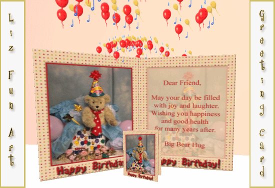 Happy Birthday Bear Card with personal message