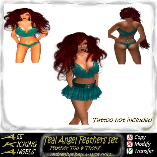 AKA Teal Angel Feathers  set