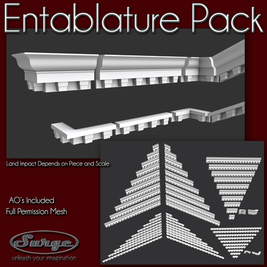 Entablature Pack - Full Permission Mesh