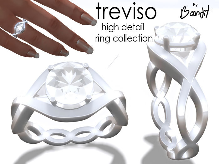 By Bandit - Full Reflective Wedding Rings Set "Endless"