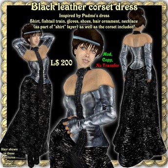 black leather corset dress