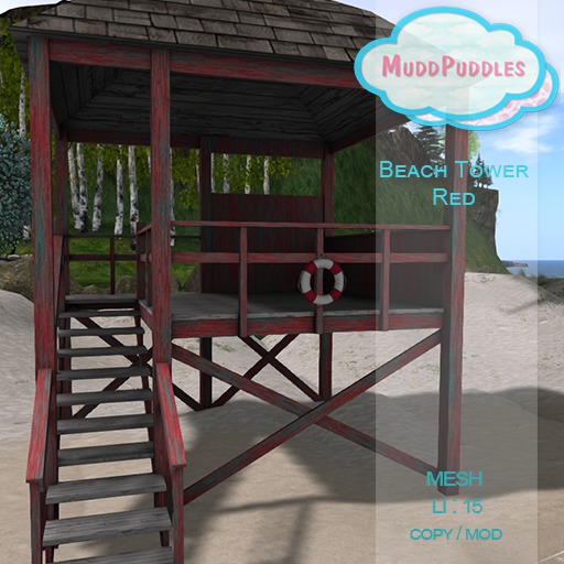 MuddPuddles: Beach Tower - Red