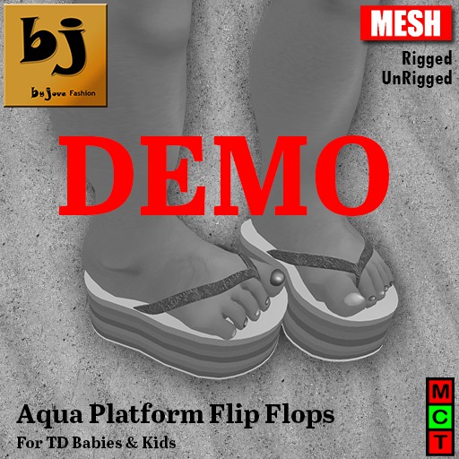Kids Aqua Platform Flip Flops