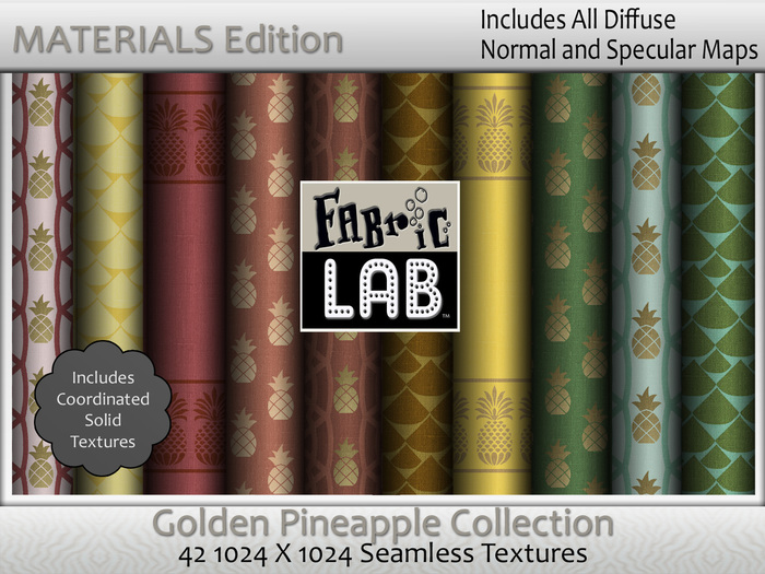 Materials Edition - Fabric Lab ME Golden Pineapple Linen Texture Collection - ME Includes Normals and Specular Maps