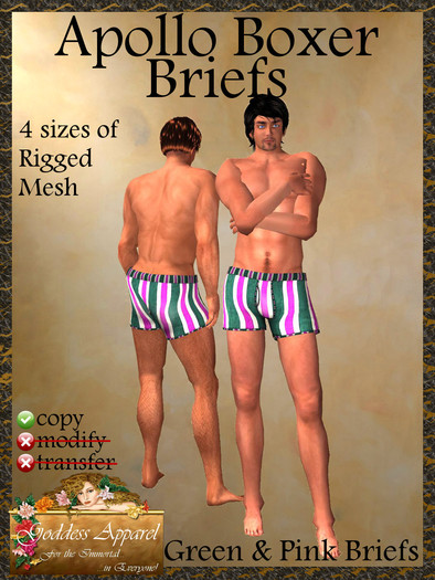 *Goddess* Apollo Boxer Briefs Stripes 7