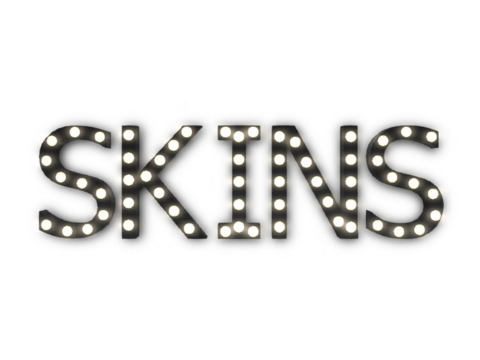 [Px] "SKINS" Illuminated Light Bulbs Sign