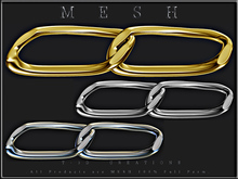 T-3D Creations [ Chain 008 - 2 Rings - Gold / Silver / Light Silver - ] Micro MESH - Full Perm -