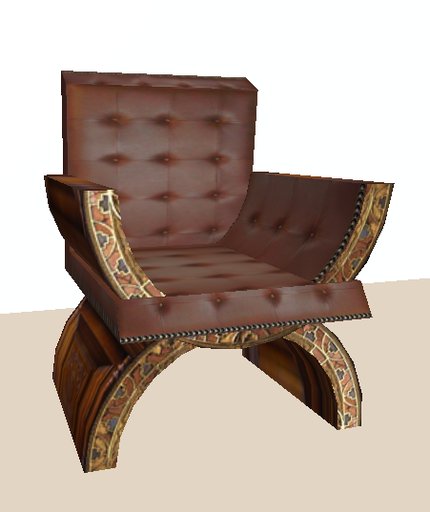 Second Life Marketplace ornate antique leather chair
