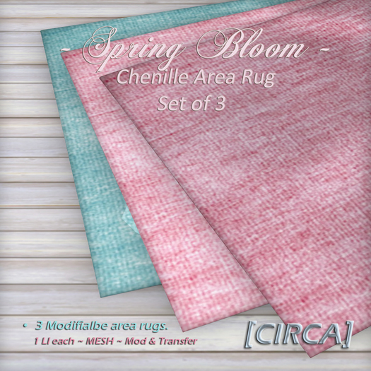 [CIRCA] - "Spring Bloom" - Chenille Area Rug Set of 3 