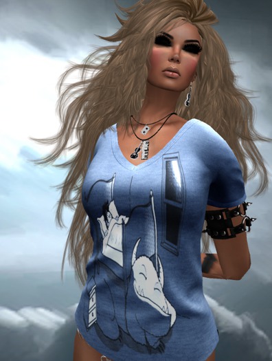 under the bed Ladies Mesh Vneck Tee 